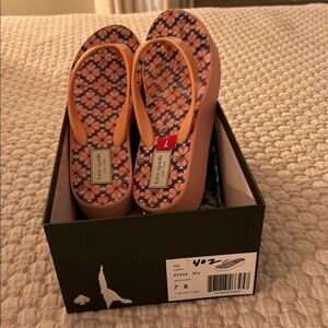 Kate Spade Orange Floral Women's Flip Flops